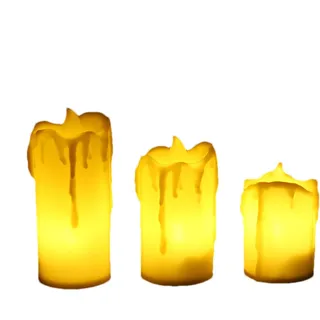 Generisch LED-Tropfkerzen – PP, 3,35 x 1,5 Zoll, Kunstwachskerze | Simulierte LED-Zerreißkerzen für Partys, Abendessen, Tisch