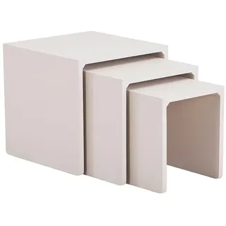Home Deluxe Beistelltisch 3er Set IRIMA - Sand Beige |Sofatisch, Wohnzimmertisch, Satztisch