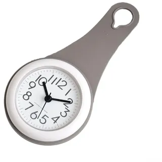 ARMYJY Wanduhr Küchenuhr Badezimmer Wasserdicht Kleine Digitale Wanduhr Leise Heimdekoration mit Saugnapf (Grau)