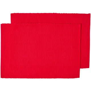 Homescapes Tischset, rot im 2er-Set 33/50 cm, 100% Baumwolle