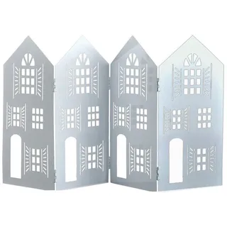 Marrakesch Orient & Mediterran Interior Häuserzeile Aufsteller Lichthaus 30 cm Weiß