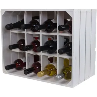 Kistenkolli Altes Land Flaschenregal Henry 12er weiss Weinregal Flaschenaufbewahrung Weinschrank Weinabl