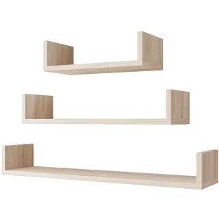 MIRJAN24 Wandregal Trio 004, 3er-Set, Breite: 40, 60, 80 cm, Haken zum Aufhängen beige