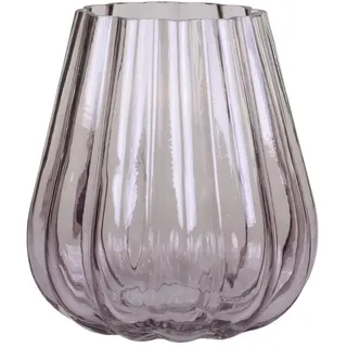 Chic Antique Rillenvase, H19/Ø18 cm, taupe
