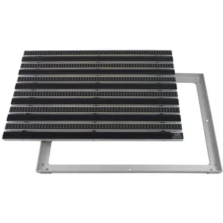 Emco Eingangsmatte DIPLOMAT + Rahmen 25mm Aluminium   75x50cm   Gummi Schwarz + Bürsten Grau