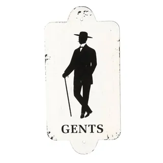 Metallbild AMBIENTE HAUS "Gentlemen 28x14cm", gold (farbe bild(er): antik), B:14cm H:28cm T:1cm, Metall, Bilder, mit Schriftzug Gents für WC-Tür