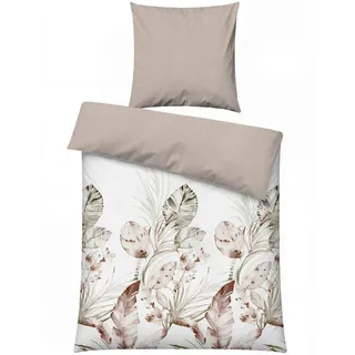 Bettwäsche, Weiß, Beige, Salbeigrün, Textil, Floral, 135x200 cm, Schlaftextilien, Bettwäsche, Bettwäsche, Satin-Bettwäsche