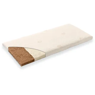 Träumeland Babymatratze "Kleine Matratze Naturwölkchen", Kinder, Gr. 1 (0 kg - 65 kg), 3cm, Baumwoll Bezug, Material oben: Bio-Baumwolle Material unten: Bio-Baumwolle, B/L: 40cm x 90cm, 1 Stk., weiß, Bezug: 100% Baumwolle, Matratzen, eckig