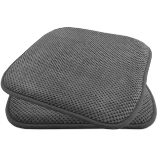 Komfortable & praktische Gel-Kissen 40x40 - Stuhlkissen mit modernem Memory-Schaumstoff - gepolsterte Sitzkissen Out- und Indoor Gartenkissen Stuhlauflage rutschfest, Farbe:Dunkelgrau, Set:2er