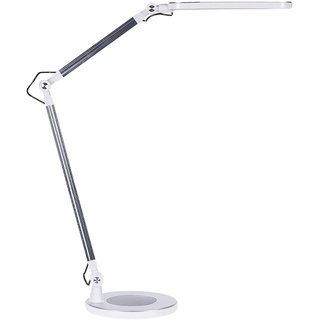 LED Schreibtischlampe Metall silber 80 cm hoch verstellbar für Büro Grus