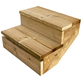 vinuovo Terrassentreppe Holz H37cm 2 Stufen 60cm
