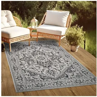 oKu-Tex PLUTUS Outdoor-Teppich 160 x 230 cm Grau/Schwarz