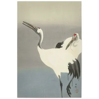 artboxONE Poster 30x20 cm Natur Zwei Kraniche von Ohara Koson - Bild Japan gemälde Japan