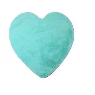 Teppich Herz Form, Teppium, Rund, Höhe: 25 mm, Teppich Plüsch Einfarbig Herzform Kunstfell Kinderzimmer blau