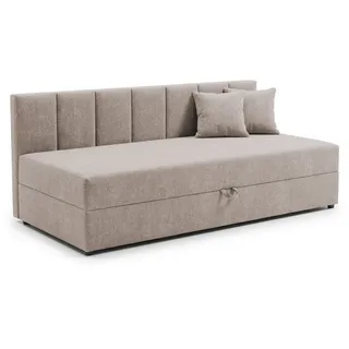 S-Style Tagesbett, Taupe, Kunststoff, Echtholz, Teilmassiv,Birke, Buche, 4-Sitzer, Füllung: Silikon, 90x200 cm, Blauer Engel, Oeko-Tex®, Hergestellt in Europa, FSC Mix, Schlafzimmer, Betten, Boxspringbetten