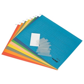HMF Aktenordner Hängeregister 250460, 8er Set Mappen für Dokumente, DIN A4, Bunt blau|bunt|grün|rosa|rot|schwarz