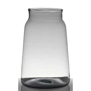 INNA-Glas Bodenvase Glas Quinn, recycelt, Trichter - rund, klar - grün, 35cm, Ø 24cm - Vorratsglas - Glasvase
