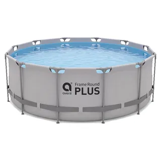 Avenli Frame Plus Pool 366x122 cm, Aufstellpool rund, Stahlrahmenpool ohne Pumpe, grau - Grau