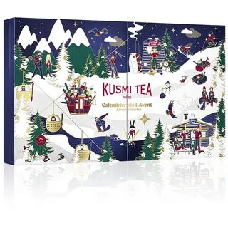 Kusmi Tea – Adventskalender - Schwarzer, grüner, weißer Tee – 24 Überraschungen –Geschenkidee für Frauen und Männer – Teebeutel, Miniaturen, Teezubereitungen und Zubehör (Frosty Christmas)