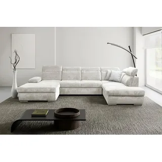 werk2 Wohnlandschaft Webstoff U-Form 3-Sitzer Beige