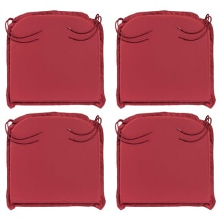 Traumnacht Komfort 4er Set Stuhlkissen/Sitzkissen Outdoor rot, Bezug abnehmbar, mit Eckbändern, 44 x 47 x 6 cm, produziert nach deutschem Qualitätsstandard