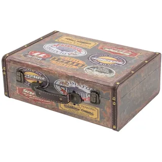 HMF Vintage Koffer aus Holz 38 x 26 x 13 cm 1-tlg. bunt