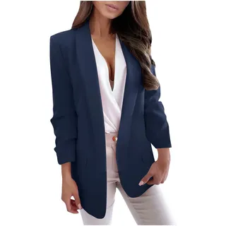 Lässiger Blazer für Damen, langärmelig, Arbeit, Büro, Blazer, locker, leicht, Sommer, offene Vorderseite, Anzugjacken, Outfit - 3XL