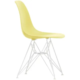 Vitra - Eames Plastic Side Chair DSR RE, weiß / citron (Filzgleiter weiß)