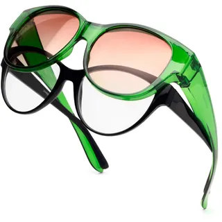 Face Shadow Polarisiert Überzieh Sonnenbrille über Normale Brille Damen UV400 Schutz, Übergroß Überbrille für Brillenträger, Ultra Leicht für Fahren, Radfahren, Sport und Freizeit - Einheitsgröße