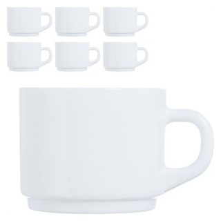 Luminarc Kaffeetassen Cylindrique ARC H7795, 220ml, Opalglas, weiß, 6 Stück