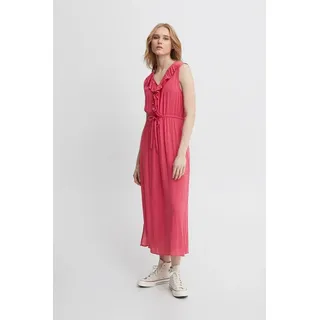 ICHI Blusenkleid IHMARRAKECH DR10 - 20118573 Kleid mit Rüschenbesatz in Pink | Gr.: S