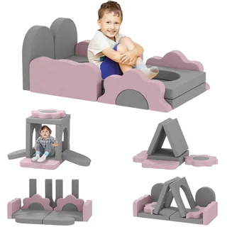 aiyaplay Kindersofa mit Bällebad 75 x 75 cm Textil grau