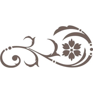 INDIGOS UG Wandtattoo/Wandaufkleber-e24 abstraktes Design Tribal/schöne geschwungene Blumenranke mit Punkten und großer Blüte im Garten- Braun, Vinyl, 40 x 18 x 1 cm