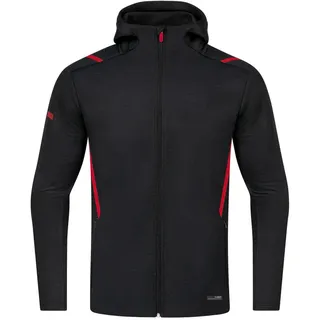 Jako Challenge Freizeitjacke schwarz meliert/rot L