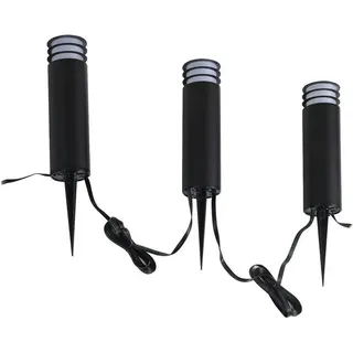 LINDBY Sockelleuchte Kunststoff 41,7 cm 3er Set schwarz