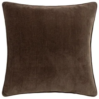 Yard Heavy Chenille Kissenbezug – Luxuriöser weicher samt dekobezug mit Paspelierung (Braun – 50x50cm)
