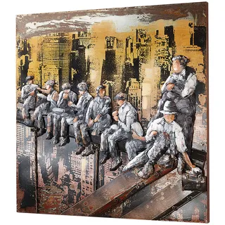 Kobolo Wandbild Wanddeko Metallbild 3D-Bild New York 90x90 cm