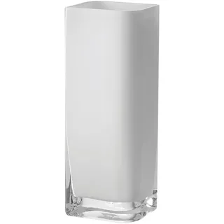 LEONARDO Tischvase Dekovase LUCCA, aus Glas, handgefertigt (1 St), rechteckig, spülmaschinenfest weiß 11 cm x 30 cm x 9 cm