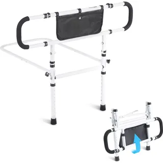 Vevor Bettaufstehhilfe Senioren Bettgitter Aufstehhilfe mit 2 Stützbeinen & Befestigungsgurt Bettgeländer Höhenverstellbar von 740 bis 930mm Schutzgeländer für Queensize- Doppel- & Einzelbett