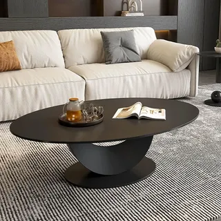 Schwarzer ovaler Couchtisch,minimalistischer Wohnzimmertisch,großer Couchtisch im Landhausstil,moderne Couchtische for das Wohnzimmer,Couchtisch aus der Mitte des Jahrhunderts,einzigartiger Couchtisch