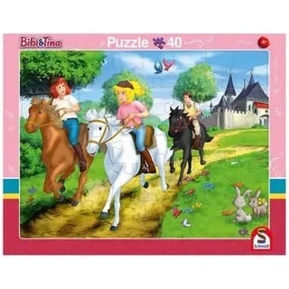 SCHMIDT SPIELE 56795 Rahmenpuzzle Bibi und Tina 24 Teile / 40 Teile