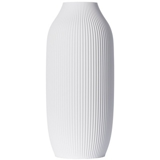 3D Vase Dekovase Stella L 30cm Nachhaltige Deko Vase Pampasgras Trockenblumen Bodenvase, modernes Design weiß