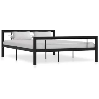 vidaXL Bettgestell 140 x 200 cm Schwarz/Weiß