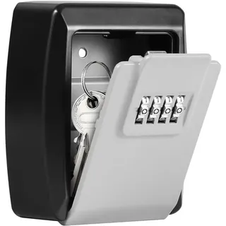 Schlüsselaufbewahrungsbox, Sichere Externe Schlüsselaufbewahrungsbox Mit 4-stelligem Code, Wasserdichte Und Rostfreie Wandmontierte Box Für Schlüssel Und Karten Aus Zinklegierung (grau)