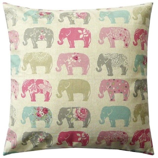 SCHÖNER LEBEN. Dekokissen Kissenhülle Elefanten Pastell rosa türkis grau 50x50 grau