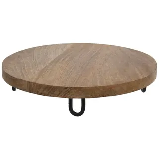 Meinposten. Dekobrett Holz Mangoholz Holzbrett Brett Schale Mango Teller mit Füßen Ø 30 cm