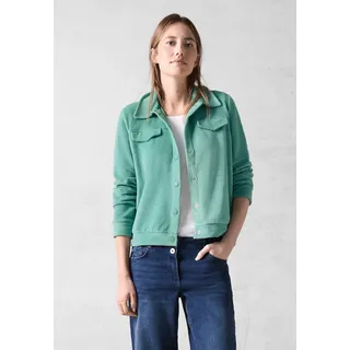 Cordjacke CECIL, Damen, Gr. XXL (46), grün (adriatic grün), Web, 70% Baumwolle, 25% Polyester, 5% Elasthan, unifarben, gerade normal, V-Ausschnitt, Bündchen, Jacken, mit Knopfleiste