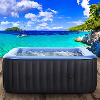 BRAST Whirlpool aufblasbar MSpa | 4-8 Personen | viele Modelle rund & eckig | Ø 125-224cm, In- Outdoor Pool, bis zu 144 Massagedüsen, inkl. Aufblasfunktion, Abdeckung, Timer, Heizung | Tekapo4
