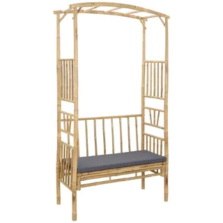 vidaXL Rosenbogen mit Bank 115 x 50 x 205 cm Bambus