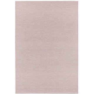 Elle Decoration Millau In- und Outdoor Teppich 200x290cm – Kurzflor Wetterfest Wasserfest Modern Plain Unifarben Design für Terrasse Balkon Wohnzimmer Schlafzimmer Esszimmer Küche Flur in Rosa